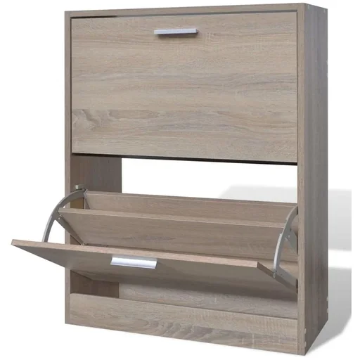 "Schuhschrank mit 2 Fachböden Eichenholzoptik image"