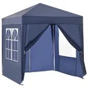Pavillon 2x2m Faltpavillon 4 Seitenwände mit Fenster Tür mit Reißverschluss Festzelt Gartenzelt Pop-Up-Pavillon inkl. He