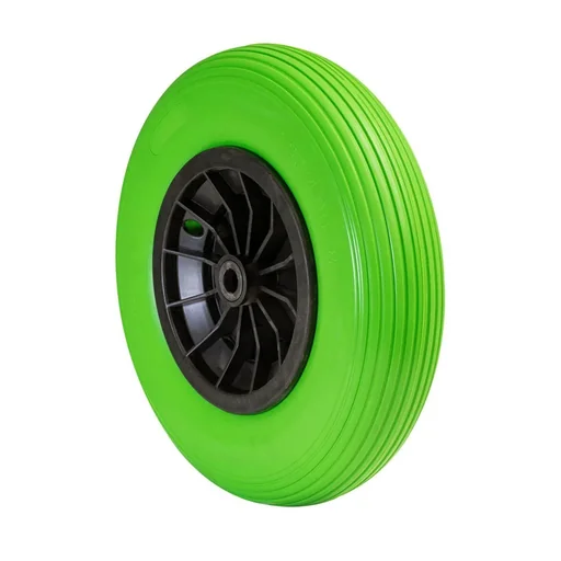 "Schubkarrenrad PANNENSICHER - Ø Rad 400 mm, PU geschäumtes Rad, Rollenlager, Felge 75 mm, Achse 20 mm, Tragkraft 100 kg image"