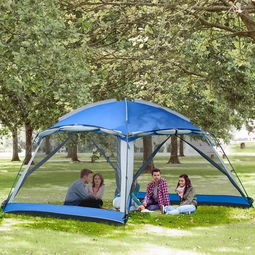 "Campingzelt für 8 Personen - inklusive Tragetasche - Blau - 3,6 x 3,6 x 2 m image"