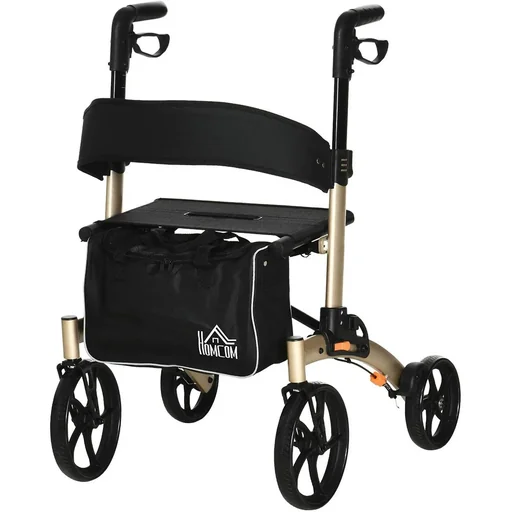 "Rollator mit Stuhl Faltbarer Gehwagen Gehhilfe für Senioren mit 4 Rädern Stauraum Bremse höhenverstellbar Leichtgewicht image"