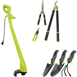 Komplettes Gartenset 7-teilig mit Rasentrimmer, Heckenschere und kleinen Garteng