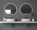 Dekorativer Wandspiegel "Black Hole" - Light indirekter LED Beleuchtung Ø 80 cm