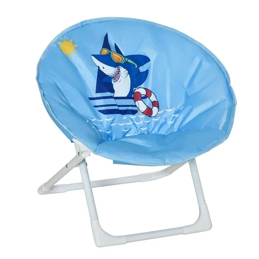 "Campingstuhl faltbar Kinder Klappstuhl Mondstuhl drinnen und draußen für 3 bis 5 Jahre Kinder stahlblau Ø50 x 49H cm image"