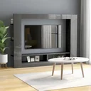TV-Schrank 152x22x113 cm Spanplatte Hochglanz grau