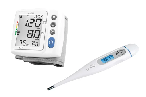 2 in 1 Set: Handgelenk-Blutdruckmessgerät + Digitales Fieberthermometer