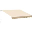manuelle Gelenkarmmarkise 395 cm Markise mit Handkurbel Balkonmarkise Sonnenschutz Wandmontage Balkon Alu Beige 395 x 24