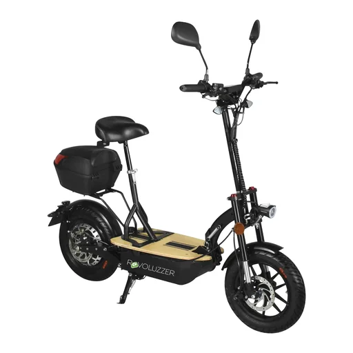 "E-Roller "Revoluzzer" Safety Plus 20 km/h inklusive Blinkanlage, Gepäck-Case und Lithium-Akku schwarz image"
