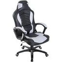 Bürostuhl Gaming Stuhl mit Massage- und Wärmefunktion schwarz-weiß