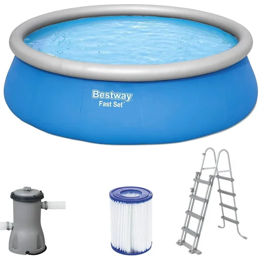 "Bestway Fast Set Schwimmbad - Aufblasbar - Ø 457cm image"