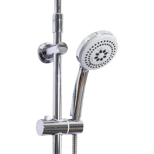 "Regendusche Duschsystem Handbrause 3 Duschmodi höhenverstellbar Silber image"