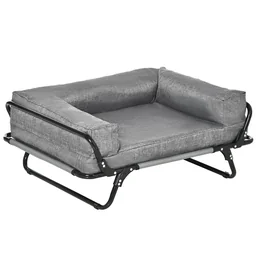 2-In-1 Hundebett Outdoor Haustiersofa mit Stahlgestell erhöhtes Hundesofa Schlaf