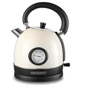 Wasserkocher Edelstahl im Retro-Design cremefarben 1,8L - 2200W
