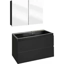 Concept Badezimmermöbel met Spiegelschrank 80cm -schwartz/schwartz