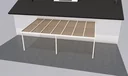 Terrassendach Premium, weiß, 7120 x 4060 mm - Polycarbonat Stegplatten 16 mm, bronze