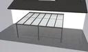 Terrassendach Premium, anthrazit, 6110 x 5060 mm - Polycarbonat Stegplatten 16 mm, klar