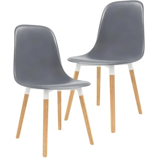 "Esstischstühle 2tlg. Kunststoff grau image"