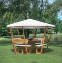 Pavillon Rosenheim mit weißem Dach, Set komplett