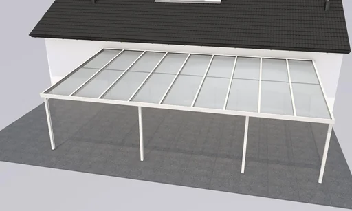 "Terrassendach Premium, weiß, 9135 x 5060 mm - Acryl Stegplatten 16mm, klar image"