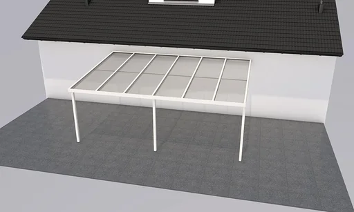 "Terrassendach Premium, weiß, 6110 x 4060 mm - Acryl Stegplatten 16mm, klar image"