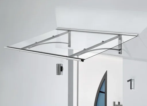 "Pultvordach Typ PT gebogen, 1600 x 900 x 270 mm, Edelstahl image"