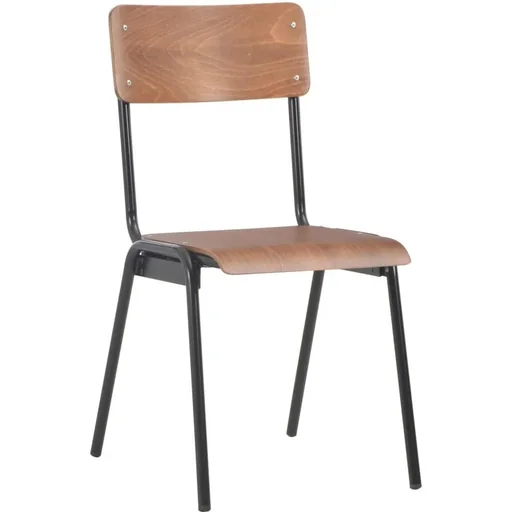 "Esstischstühle 2tlg. massiv Sperrholz Stahl braun image"