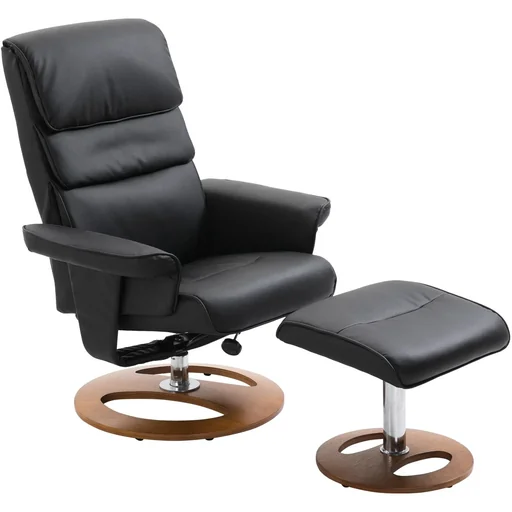 Relaxsessel mit Hocker und PU-Bezug