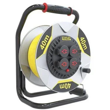 "Professionelle Kabeltrommel mit Verdrehsicherung - Neopren - 40 M - 3G2.5 - 4 Steckdosen image"