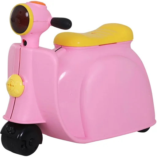 "Kinderkoffer Motorrad Kindergepäck mit Gurt Vier-in-One-Koffer sitzen PP Rosa 52 x 23 x 39 cm image"
