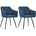 Esszimmerstühle 2 Stück Stoff blau