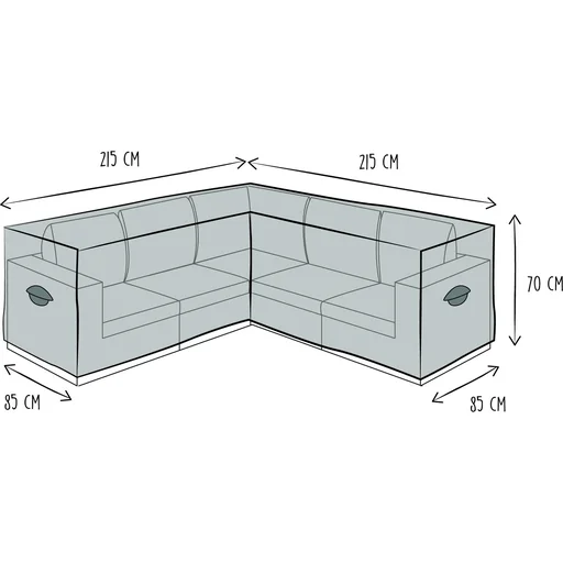 "schutzhülle für l-förmiges lounge-set - 215 cm image"