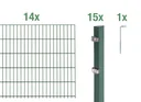 Doppelstabmattenzaun Komplettset, grün, Höhe 120 cm, Länge 28 m