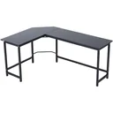 Computertisch Schreibtisch Computerecktisch höhenverstellbar Metall Schwarz 168 x 120 x 75 cm