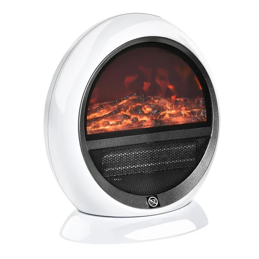 "LED Elektrokamin Standkamin Kaminofen mit Flammeneffekt 1500W ABS-Kunststoff Weiß 30,5 x 18 x 35 cm image"