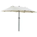 Sonnenschirm mit LED Doppelsonnenschirm 440 x 260 cm Gartenschirm Marktschirm groß Terrassenschirm mit Handkurbel Oval M