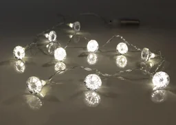 Lichterkette 1 m mit leuchtenden Diamanten