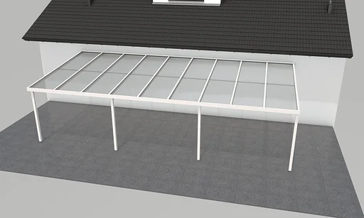 "Terrassendach Premium, weiß, 9135 x 4060 mm - Acryl Stegplatten 16mm, klar image"