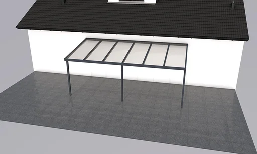 "Terrassendach Premium, anthrazit, 6110 x 3060 mm - Polycarbonat Stegplatten 16 mm, bronze image"