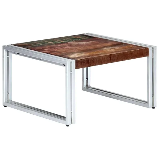 "Couchtisch 60x60x35 cm aus massivem recyceltem Holz image"