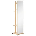 Standspiegel Ganzkörperspiegel mit Kleiderablage Schminkspiegel mit rollenden Rädern Anti-Kipp-Gurt für Wohnzimmer
