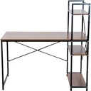 Schreibtisch Computertisch Bürotisch mit Regal Walnuss Schwarz