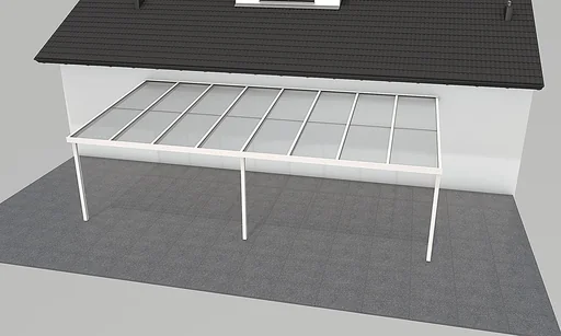 "Terrassendach Premium, weiß, 8125 x 4060 mm - Polycarbonat Stegplatten 16 mm, klar image"