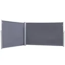 Seitenmarkise, Sicht- und Sonnenschutz, Seitenrollo, Polyester, Grau, 6 x 1,8 m