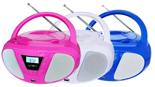 "CD Radio Boombox mit UKW-Radio, CD und AUX-IN, pink image"