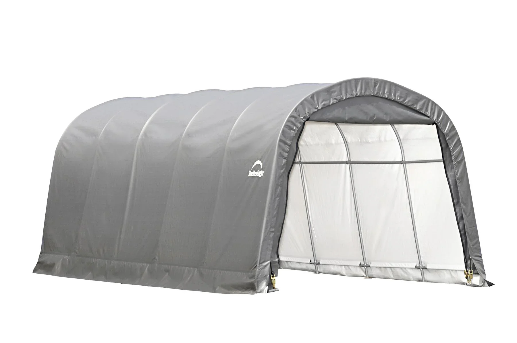"ShelterLogic Foliengarage 22,57 m², grau, 370×610 cm – Garage-in-a-Box, DuPont-Stahlrahmen, wetterfest image"