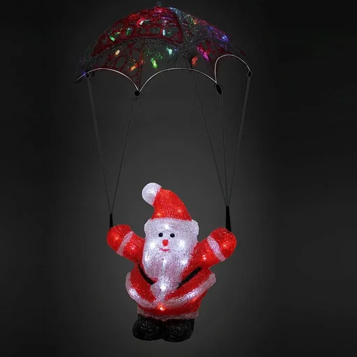 "Weihnachtsfigur - 20CM MIT Lichtern Weihnachtsmann mit Fallschirm image"
