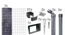 Fix-Clip Pro als Zaun-Komplettset, mit Einschlagbodenhülse, anthrazit, Höhe 122 cm, Länge 10 m