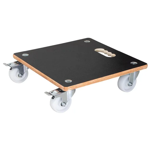 "Multi Roller MR 1338, 38 x 38 x 11 cm, harte Rollen Ø 75 mm, Rollenlager, 2 Bremsen, Maxigrip FSC®, Tragkraft 300 kg image"