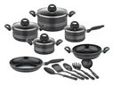Kochtopf-Set "Milano Nero", Aluminium, 15-teilig