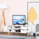 TV Lowboard mit Schubladen weiß